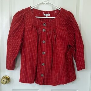 Pintuck Swing Top in Windowpane Jacquard * Madewell